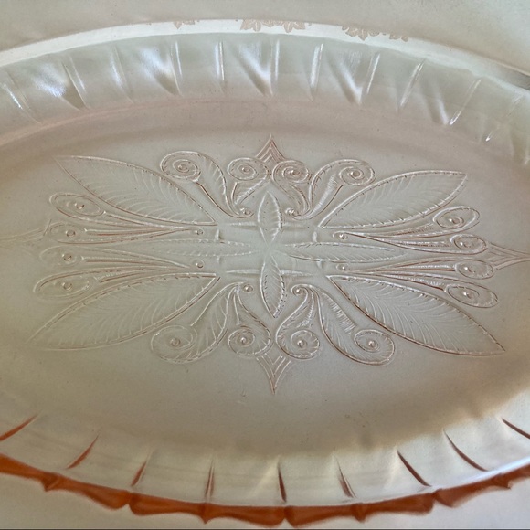 Vtg Pink Depression Glass Jeanette Adam Serving - Picture 4 of 10
